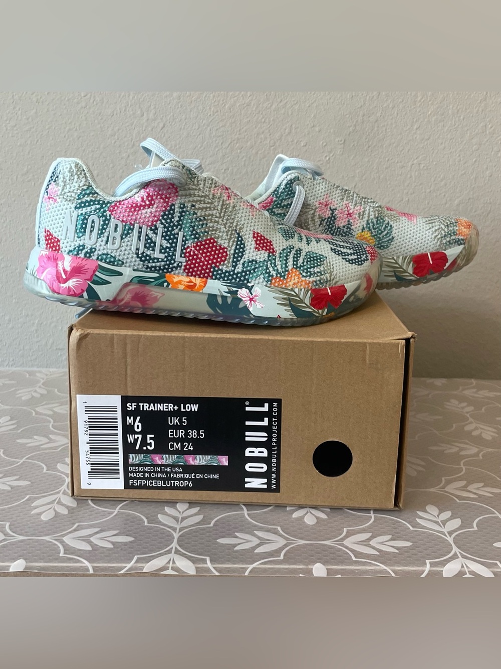NOBULL SF Trainer+ Low Tropical Floral Women’s 7.5 Cross Training Shoes NWT NIB